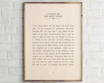 A Prayer to the Holy Spirit Printable Wall Art, Bible Verse Poster, Holy Spirit Prayer,Christian Sign,Religious Scripture Print,Catholic Art