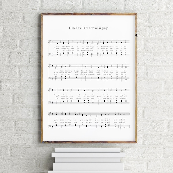 How Can I Keep From Singing Music Sheet Printable Wall Art,Christmas Chords Poster,Christmas Carol Sheet Music,Church Hymn Music Sheet