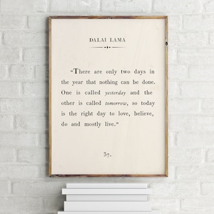 Dalai Lama Quote Print, Custom Text Print, Inspirational Motivational Print, Classic Book Page Print,Vintage Book Page Printable Poster image 1