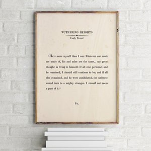 Wuthering Heights, Book Page, Printable Wall Art,Emily Bronte Quote,Motivational Quote,Book Page,Book Passage,Book Page Print,Old Book Print