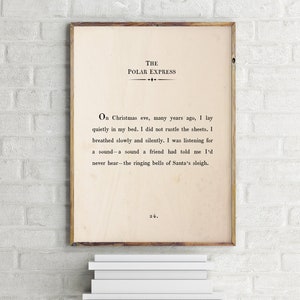 The Polar Express Printable Quote, Christmas Poster, Book Page Print, Holiday Decor, Farmhouse Wall Art, New Years Print, Book Page