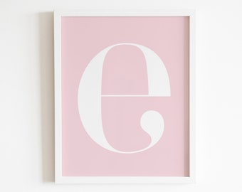 E Letter Printable Wall Art, Nursery Print Letters, Typography Print, Letter Wall Art,Kids Room Poster,Baby Room Print,Wall Art for Children