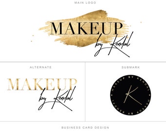 PREMIUM Branding Package - Business Card Design - Gold Foil Effect - Makeup Artist Logo - Potography - Boutique Logo - Moodboard  Watermark