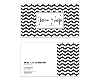 black white chevron business card design striped business etsy
