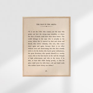 The Man in the Arena Wall Art,printable Poster,theodore Roosevelt Quote ...