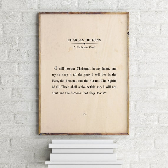 A Christmas Carol Printable Quote,Charles Dickens Print,Christmas Poster,Book Page Print,Holiday Wall Decor,Vintage Book Page,Sign Wall Art