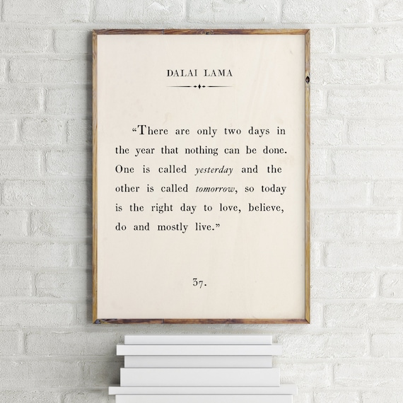 Dalai Lama Quote Print, Custom Text Print, Inspirational Motivational Print, Classic Book Page Print, Vintage Book Page Printable Poster