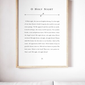 O Holy Night Printable Wall Art,christmas Song Lyrics Print,christian ...