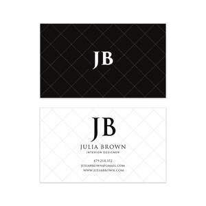 Black & White Dotted Business Card Design - Classic Business Card - Premade Business Card - Printable Business - Calling Card Graphic Design
