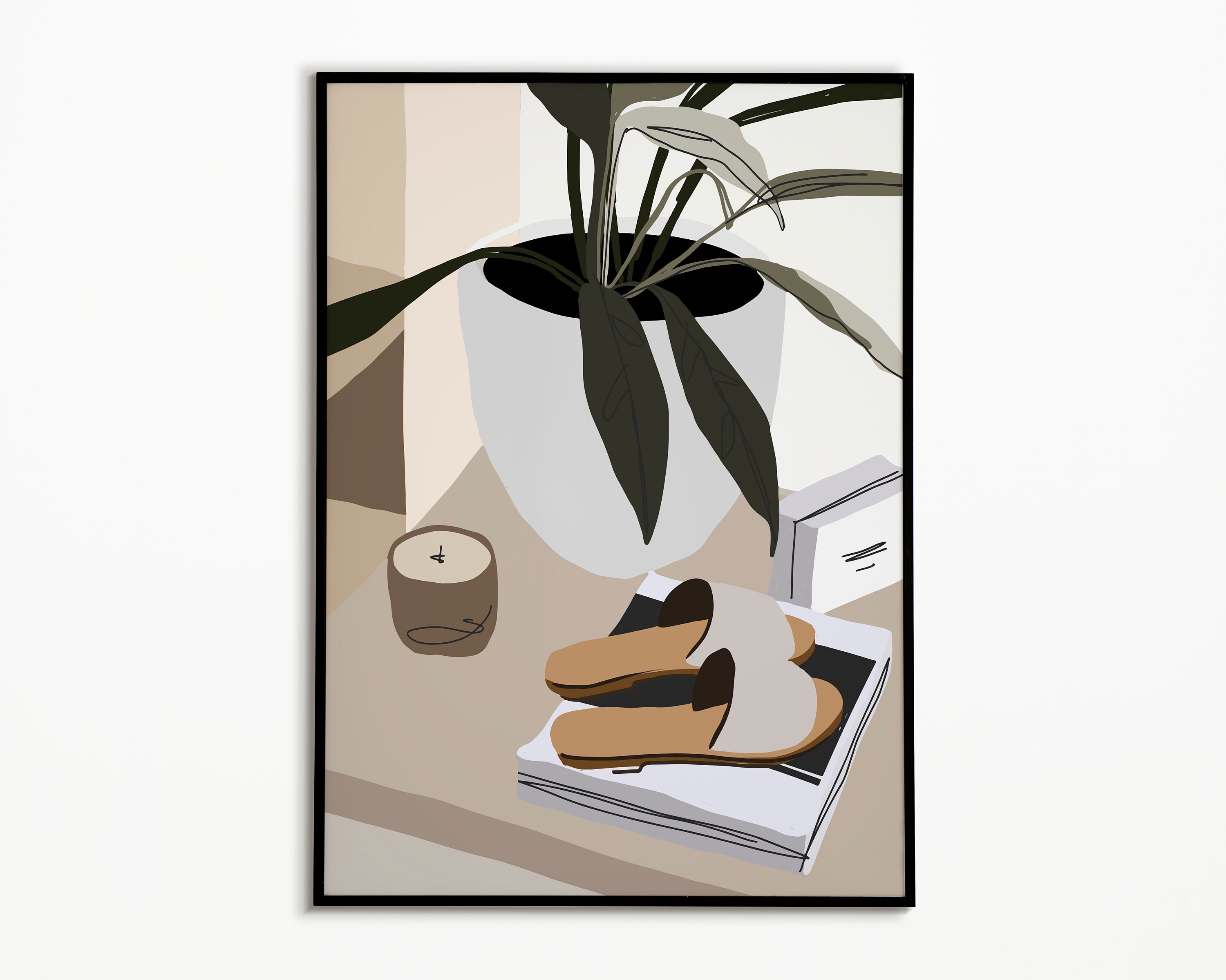 Minimal Living Room Wall Art Print Abstract Wall Art Mid | Etsy