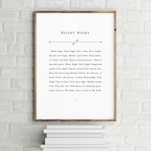 Silent Night Printable Wall Art,christmas Song Lyrics Print,christian ... Silent Night Printable Wall Art,christmas Song Lyrics Print,christian ...