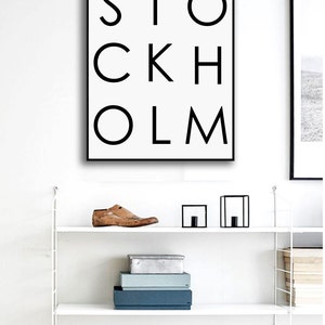 STOCKHOLM - Scandinavian Printable Poster,city Print,typographic Print ...