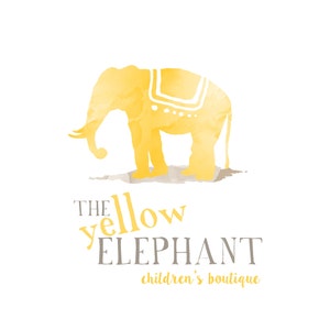 Pre-made Elephant Logo Design -  Food Blog Watercolor Logo - Custom Business Branding - Premade Watermark - Watercolor Elephant Branding