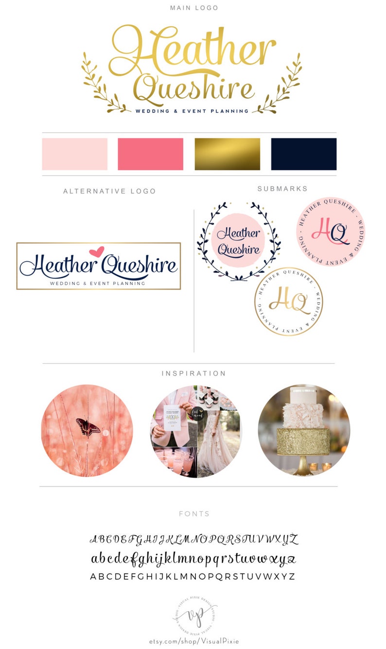 Branding Package Gold Branches Event Planner Logo Wedding | Etsy