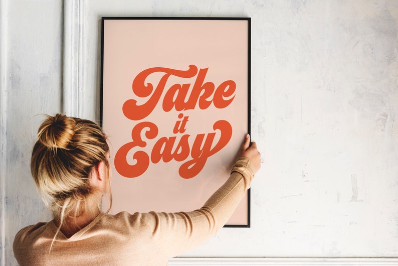 Take it Easy Wall Art Retro Wall ArtBohemian PrintBoho Etsy