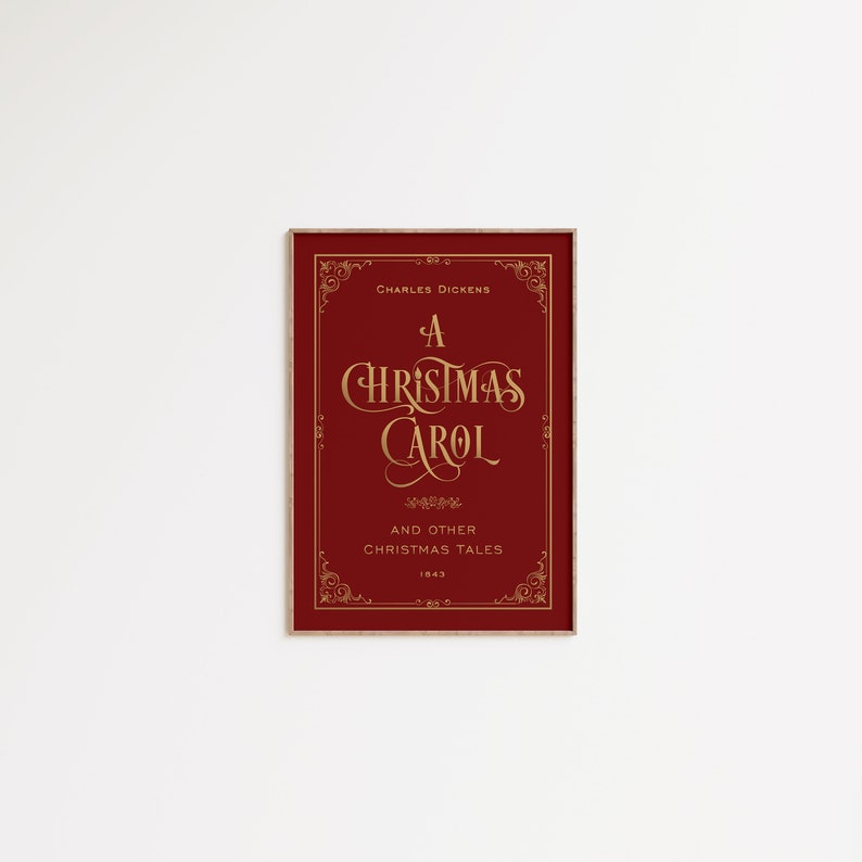 A Christmas Carol Book Cover Printable Wall Artcharles - Etsy