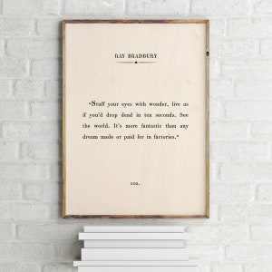 Ray Bradbury Quote Printable, Book Page Wall Art, Book Passage Wall Art, Inspirational Motivational Print, Book Page Print, Quote Wall Art image 3