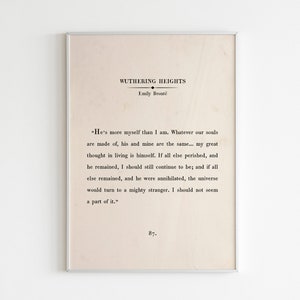 Svindlande höjder, boksida, utskrivbar väggkonst, Emily Brontë citat, motiverande citat, boksida, bokpassage, boksidatryck, gammal boktryck bild 7