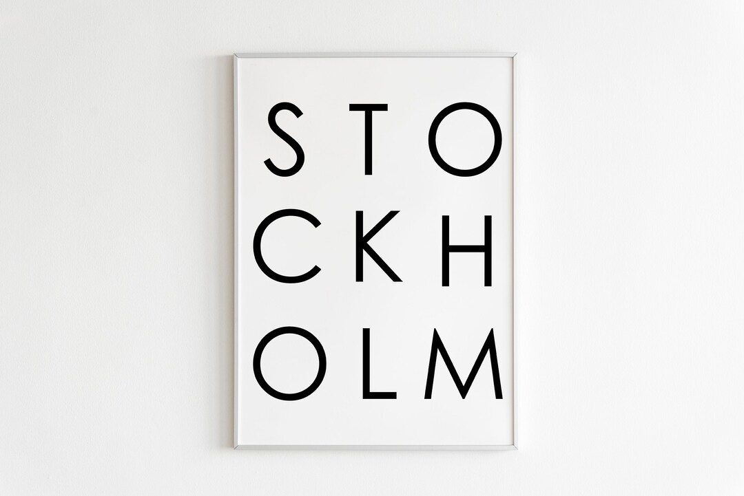 STOCKHOLM - Scandinavian Printable Poster,city Print,typographic Print ...