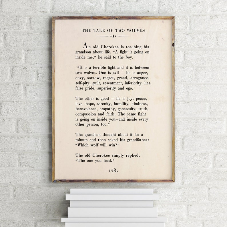 The Tale of Two Wolves Printable Custom Text Print Etsy The Tale of Two Wolves Printable Custom Text Print Etsy