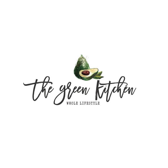 Premade Logo Designwatercolor Avocado Logoroots Vegetables Etsy