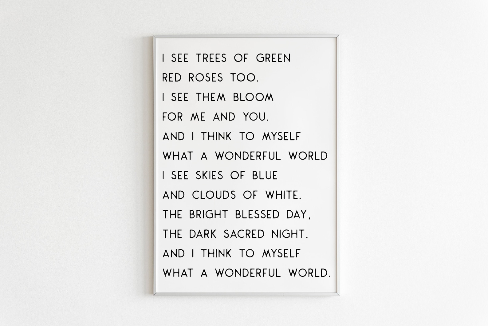 What A Wonderful World Lyrics Printable Wall ArtLouis Etsy