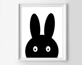 Bunny Nursery Print, Scandinavian Print, Nursery Wall Art, Bunny Wall Art, Kids Room Print, Affiche Scandinave, Rabbit Print, Bunny Print