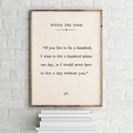 Winnie the Pooh Printable Quote,Winnie the Pooh Wall Art,Custom Text Print,Inspirational Motivational Print,Book Page Print,Quote Wall Art
