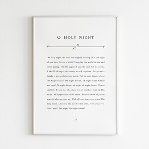 O Holy Night Printable Wall Art,christmas Song Lyrics Print,christian Hymn Wall Art,christmas ...