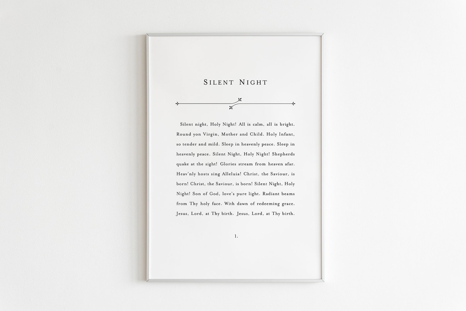 Silent Night Printable Wall Artchristmas Song Lyrics - Etsy
