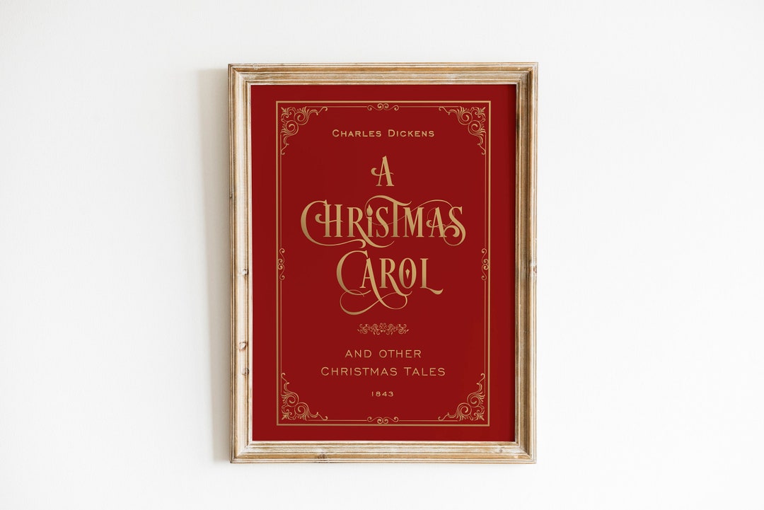 A Christmas Carol Book Cover Printable Wall Art,charles Dickens Print,a ...