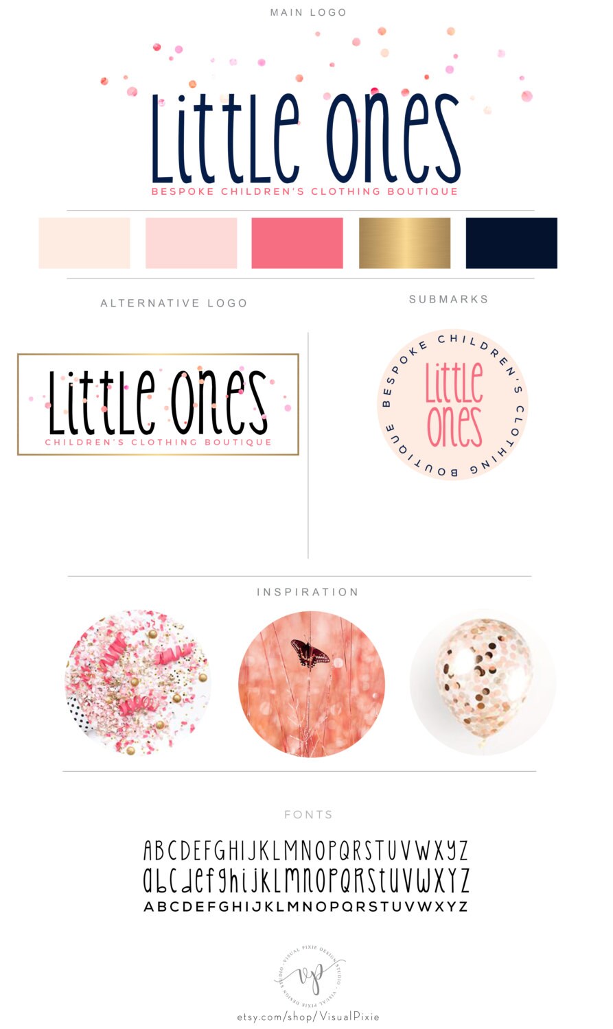 Branding Package Watercolor Gold Confetti Clothing Boutique Etsy