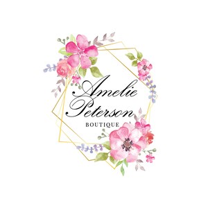Premade Logo,Elegant Logo,Floral Logo,Watercolor Flower Logo,Boutique Logo,Photography Logo,Hair Nail Spa Salon,Makeup Artist Logo,Blog Logo