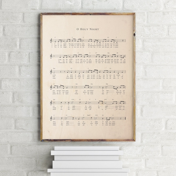 O Holy Night Music Sheet Vintage Print Christmas Song - Etsy