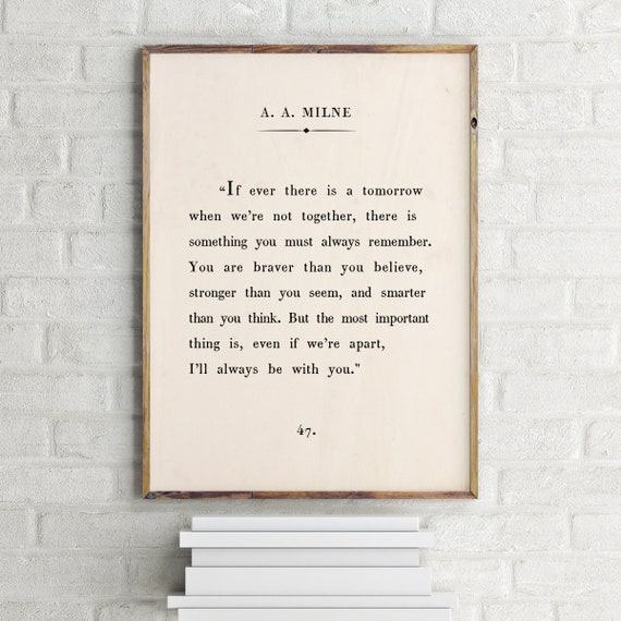 Winnie the Pooh Printable Wall Art, Book Quote Print, Winnie the Pooh Quote Print, AA Milne Quote, Book Page Print, Vintage Winnie the Pooh