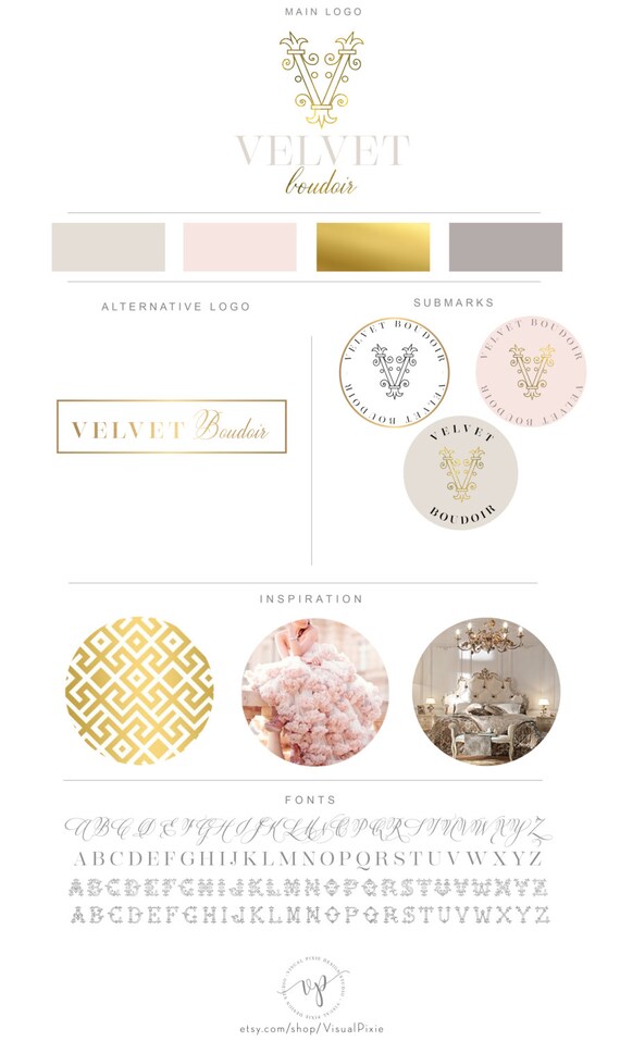 Luxury Branding Package Boudoir Photography Baroque Logo Etsy