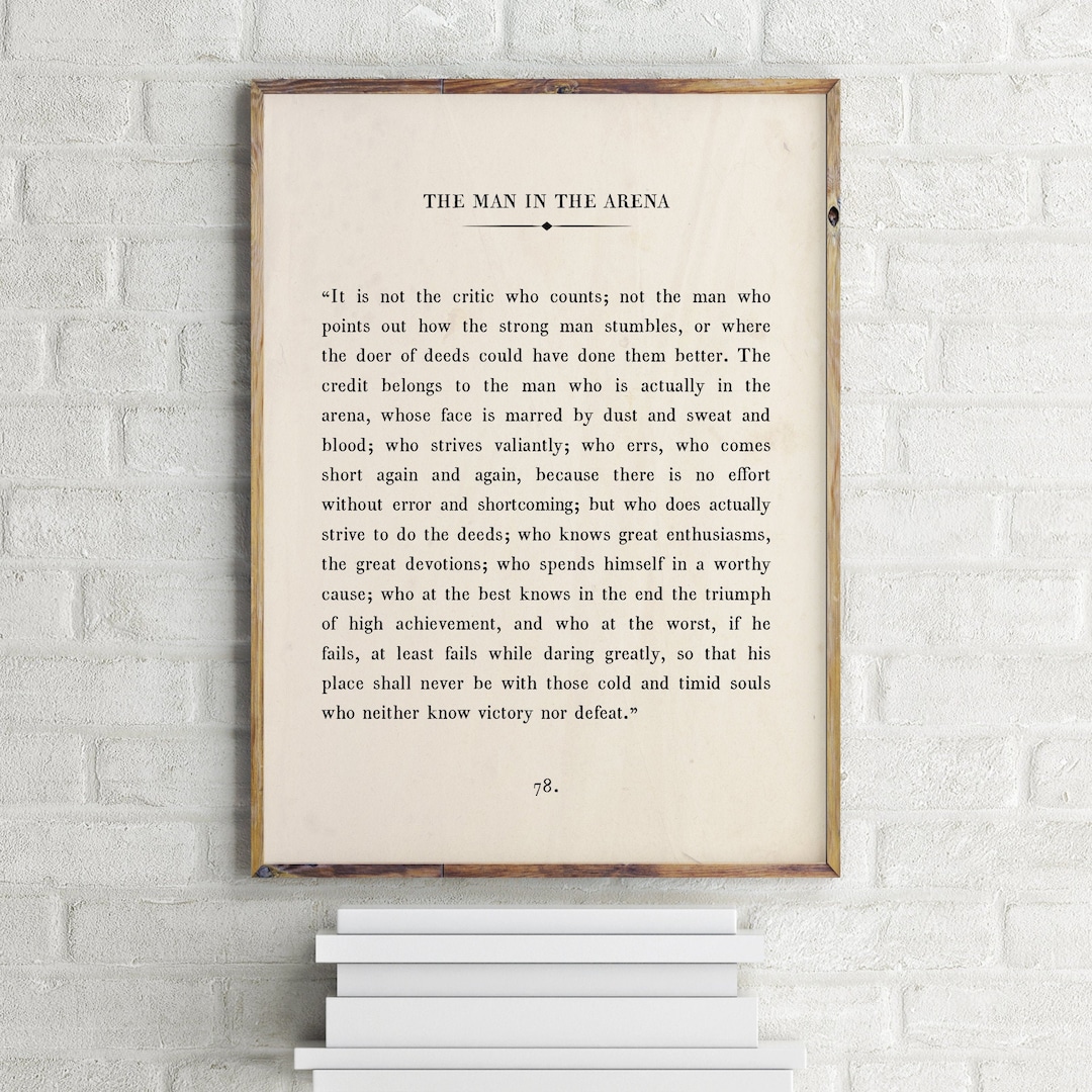 The Man in the Arena Wall Art,printable Poster,theodore Roosevelt Quote ...