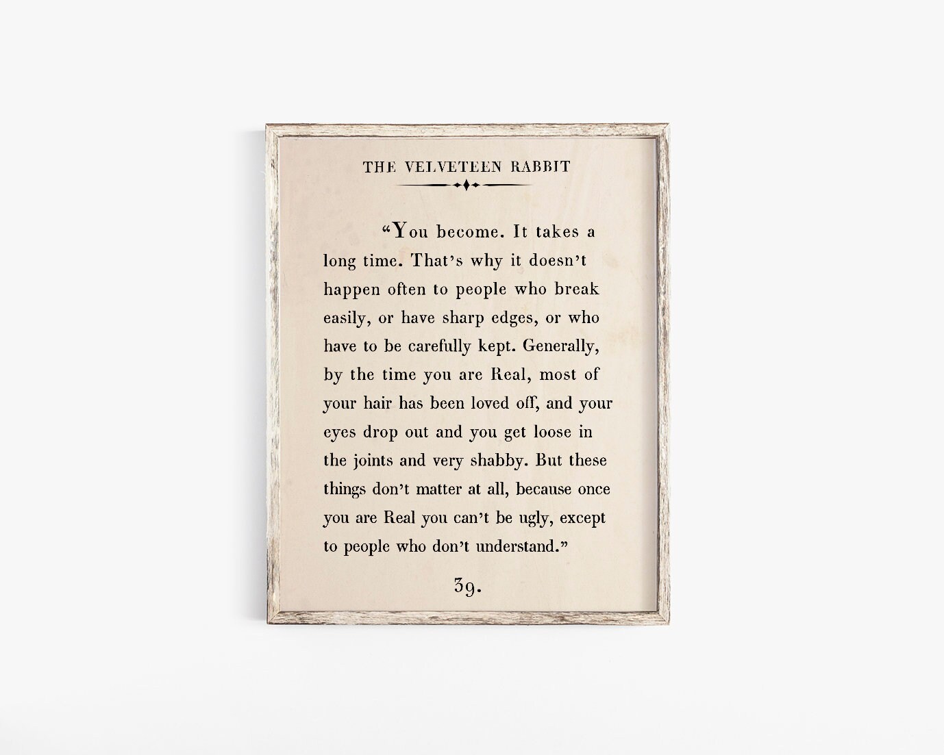 The Velveteen Rabbit Quote Print,custom Text Print,inspirational ...