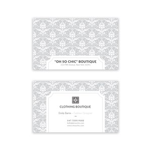 Luxury Business Card Design - Elegant Floral Taupe Business Card - Premade Business Card - Printable Business - Calling Card  Graphic Design