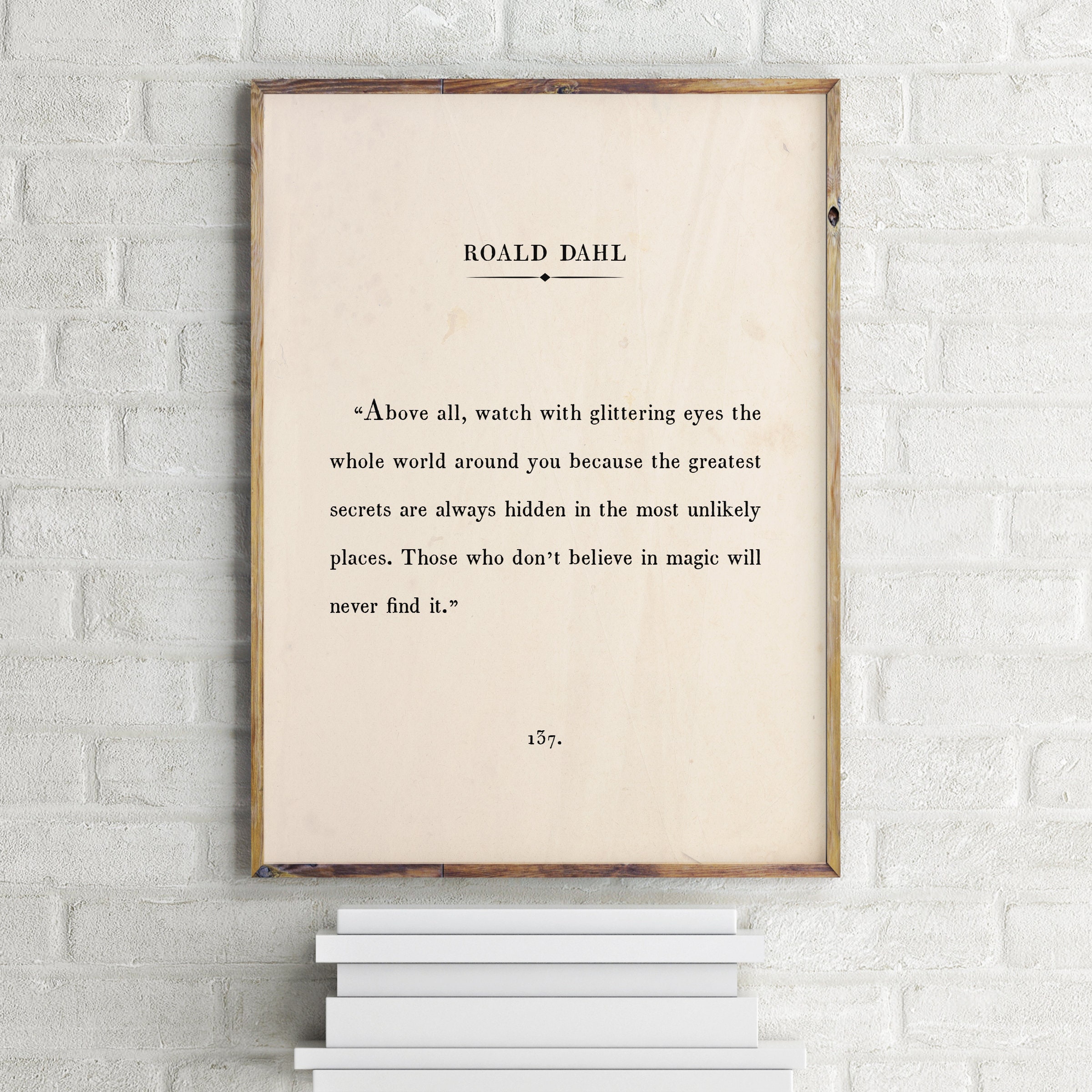 Roald Dahl Quote Print,custom Text Print,inspirational Motivational  Print,book Page Print,vintage Book Page,printable Wall Art,retro Poster -  Etsy Israel, image size:2400x2400