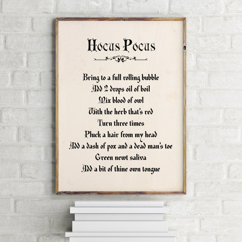 Hocus Pocus Printhalloween Book Page Printenchanting Etsy