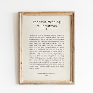 The True Meaning of Christmas Printable Wall Art, Vintage Christmas ...