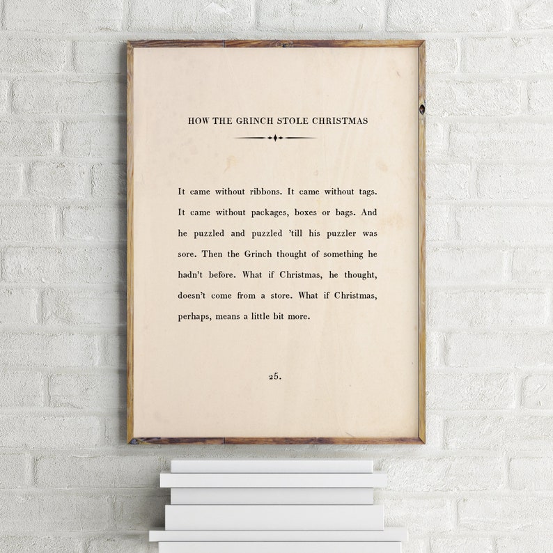 How the Grinch Stole Christmas Printable Quote Dr. Seuss | Etsy
