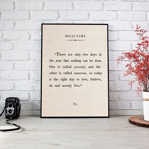 Dalai Lama Quote Print, Custom Text Print, Inspirational Motivational Print, Classic Book Page Print,Vintage Book Page Printable Poster image 7
