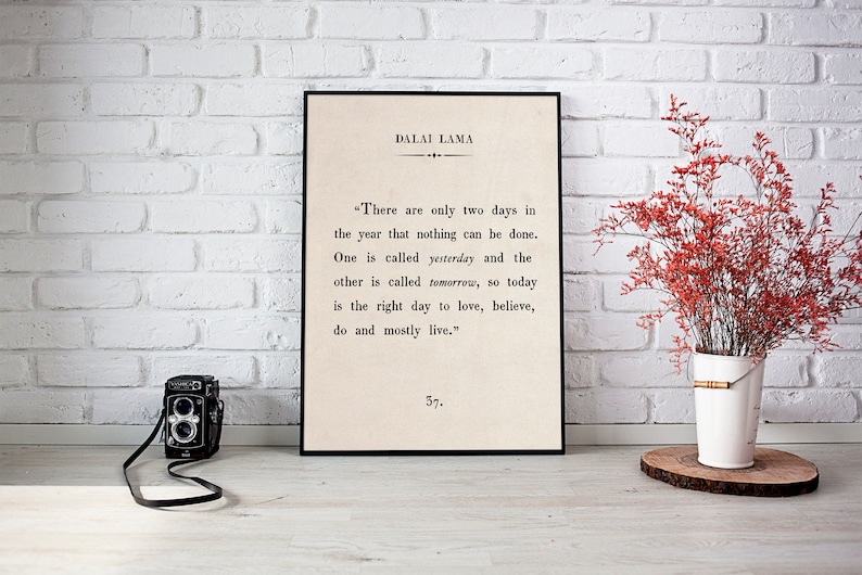 Dalai Lama Quote Print, Custom Text Print, Inspirational Motivational Print, Classic Book Page Print,Vintage Book Page Printable Poster image 7