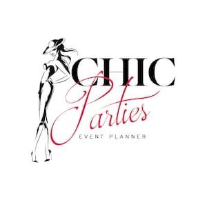 Premade Logo Design,Party Planner Logo,Event Logo,Hand Drawn Logo,Wedding Planner Logo,Event Planner Logo,Woman Silhouette Logo,Elegant Logo