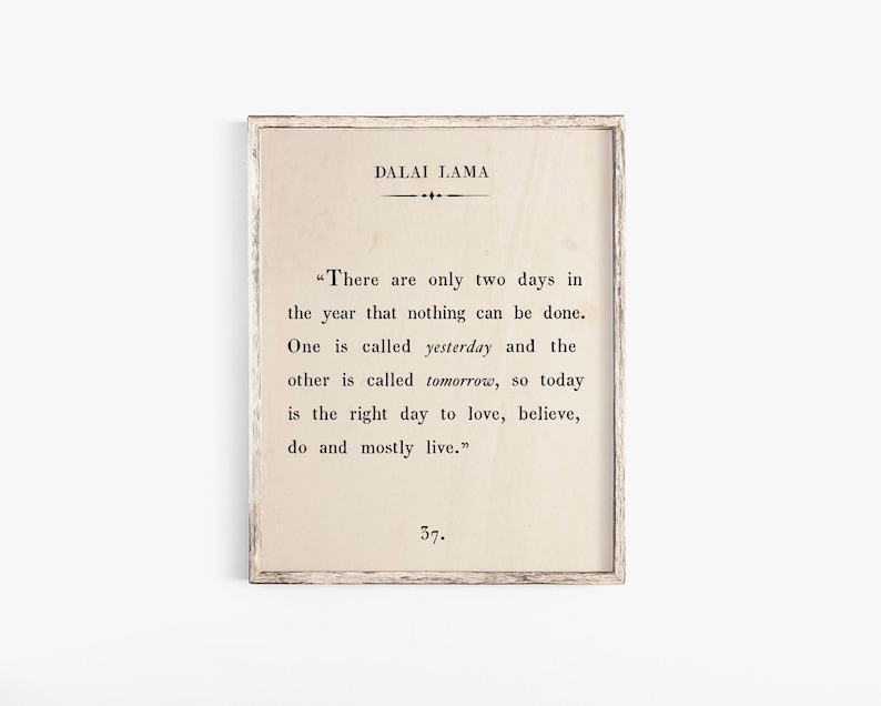 Dalai Lama Quote Print, Custom Text Print, Inspirational Motivational Print, Classic Book Page Print,Vintage Book Page Printable Poster image 6