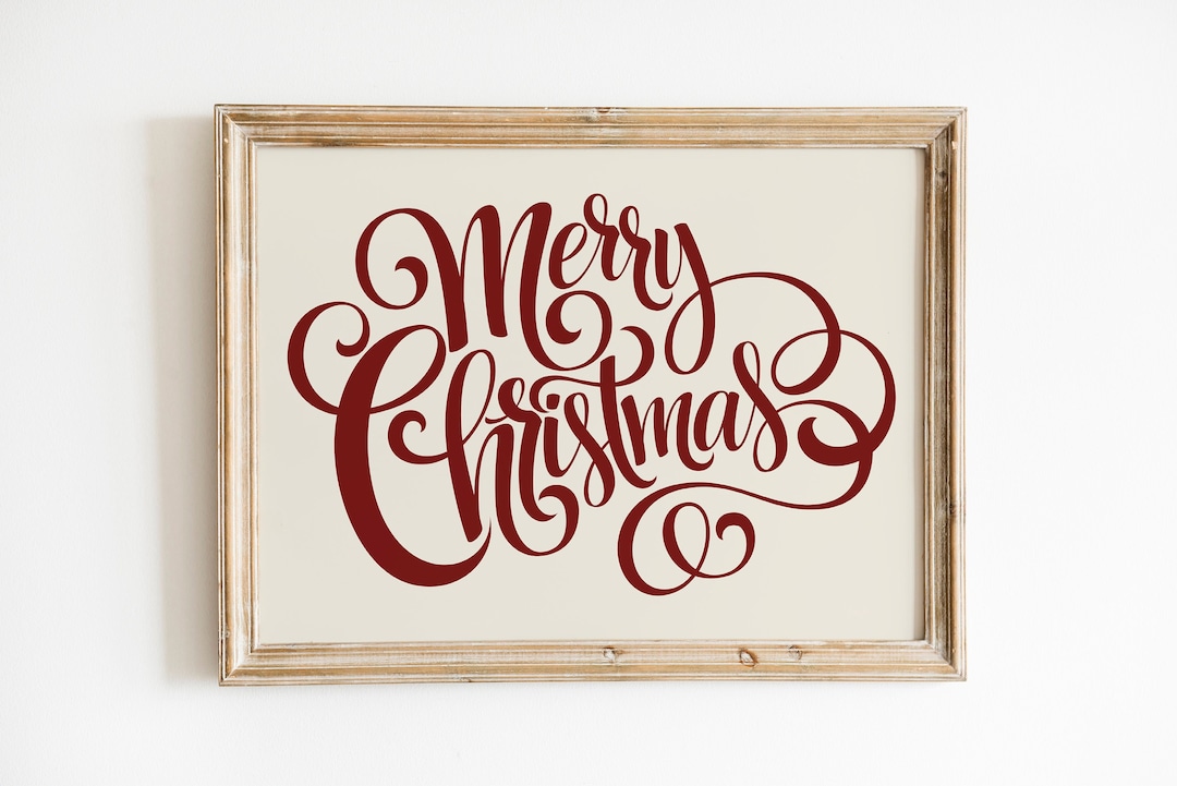Merry Christmas Printable Wall Art, Merry Christmas Print, Christmas Wall Art, Christmas Gallery