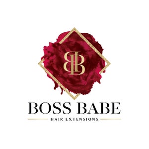 Premade Logo,Gold Red Watercolor Logo,Hair Salon Logo,Boutique,Beauty Salon Logo,Makeup Artist Logo,Lash Extensions Logo,Hair Bundles Logo