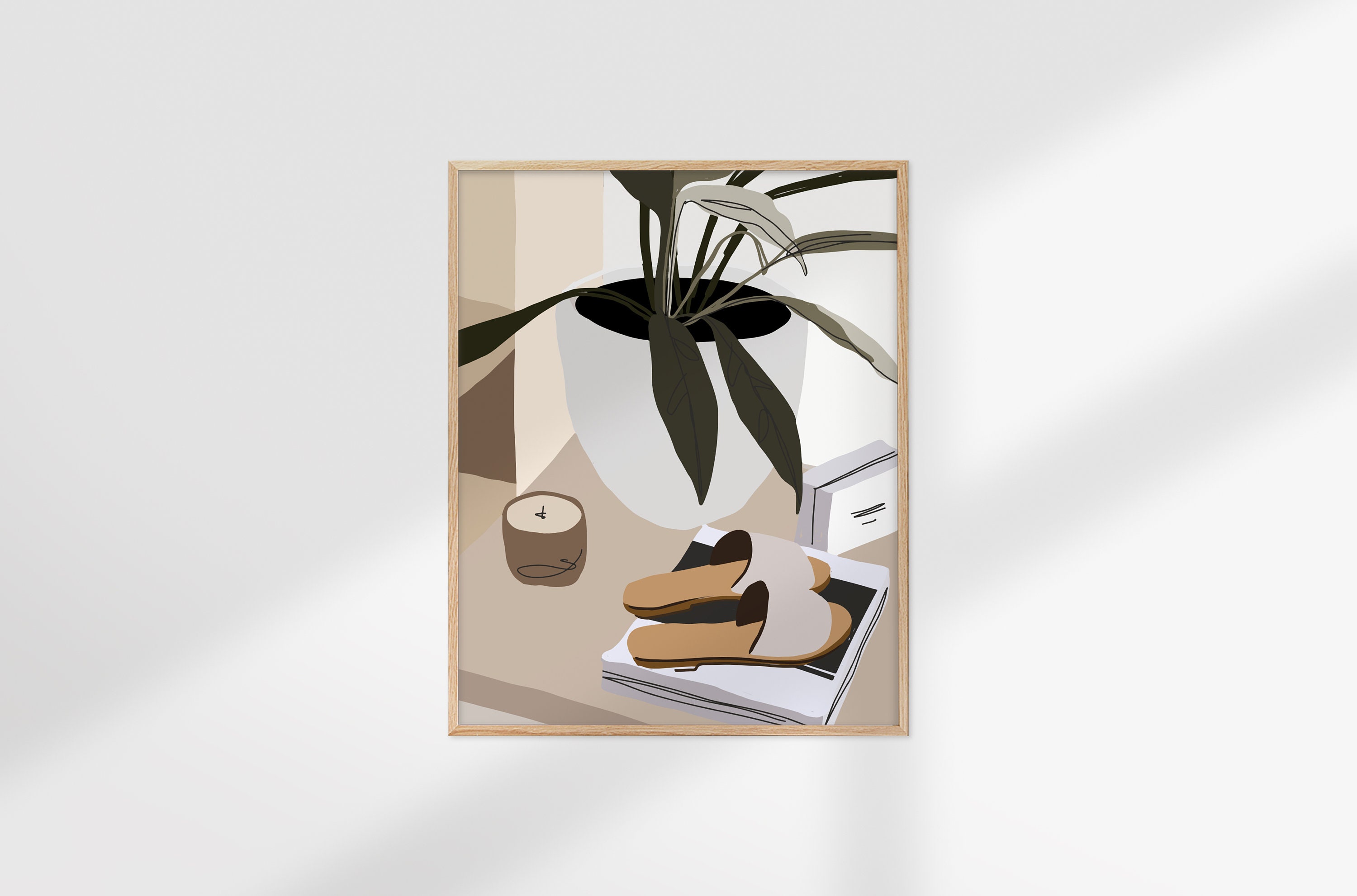 Minimal Living Room Wall Art Print Abstract Wall Art Mid | Etsy